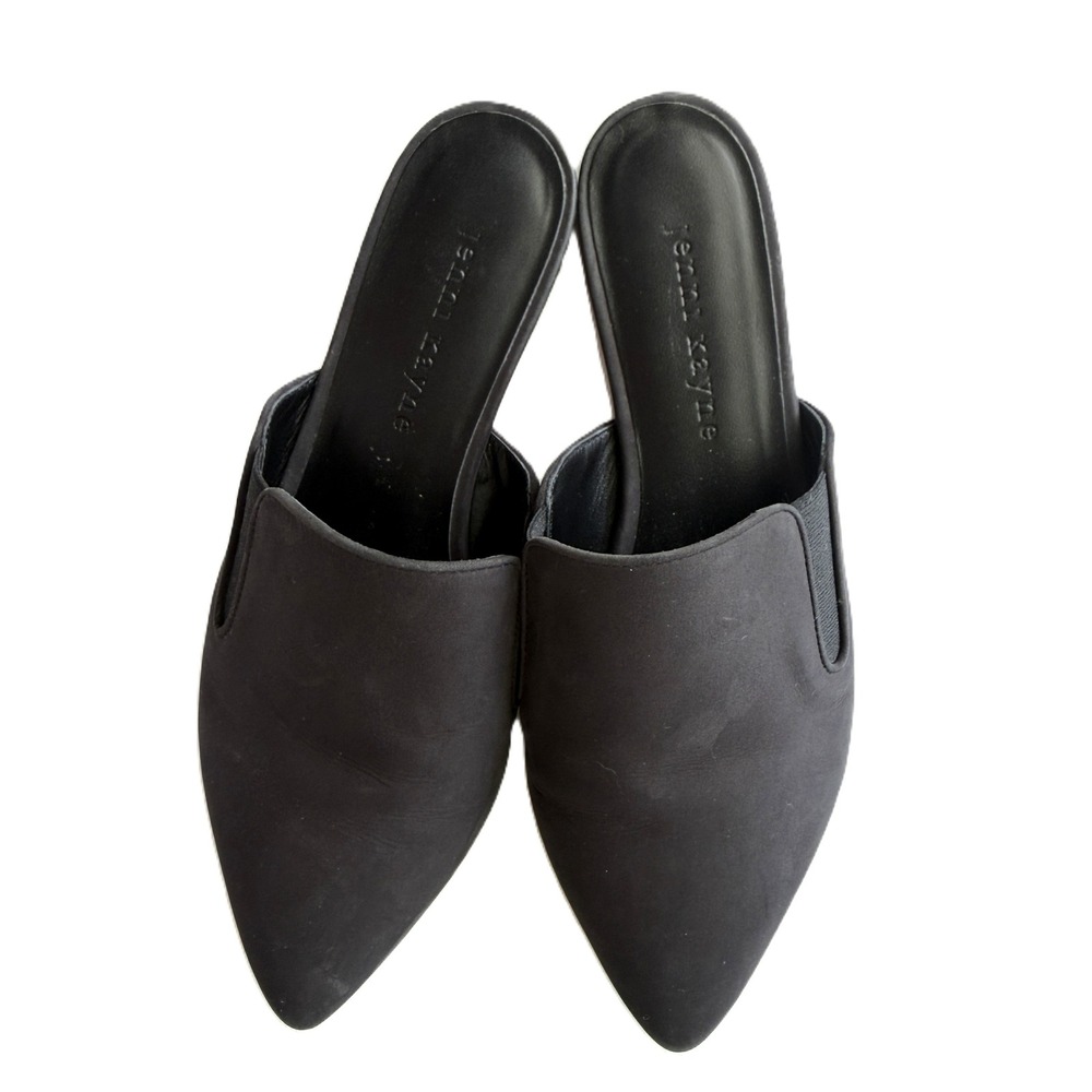 Jenni Kayne Pointed Toe Leather Mule Flats Black Size 36 5 - Picture 6 of 8